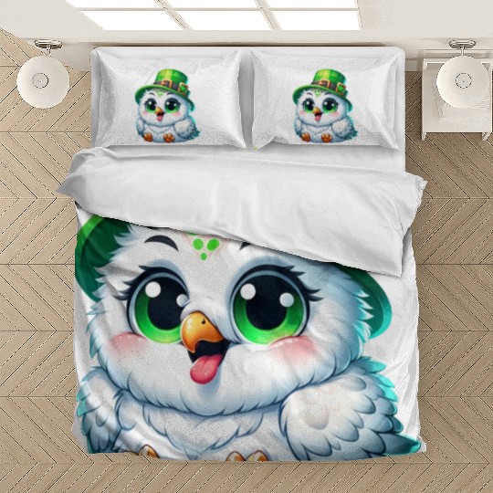 St. Patrick's Cute Snowy Owl Bedding Sets