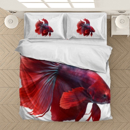 Siamese fighting fish red betta fish Bedding Sets