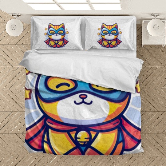 Superhero Kawaii Cat Bedding Sets