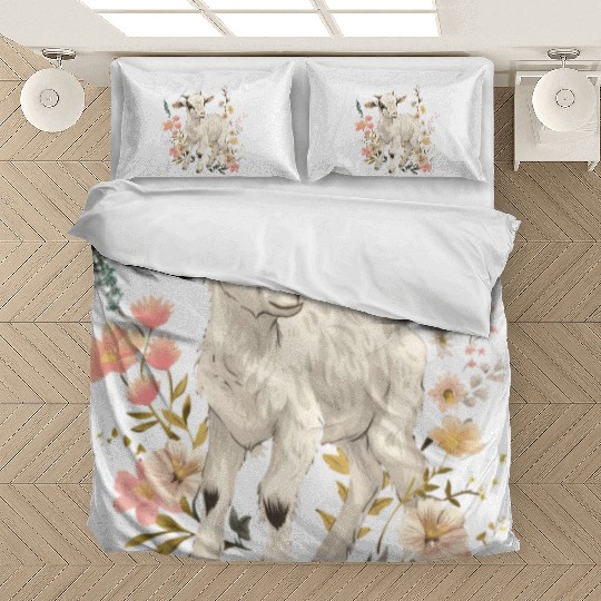 Goat Flowers Farmer Gift Bedding Sets