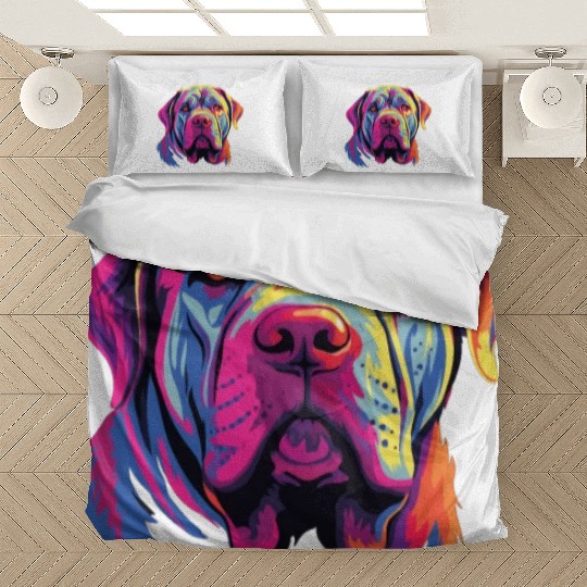 Watercolor Colorful Neapolitan Mastiff Bedding Sets