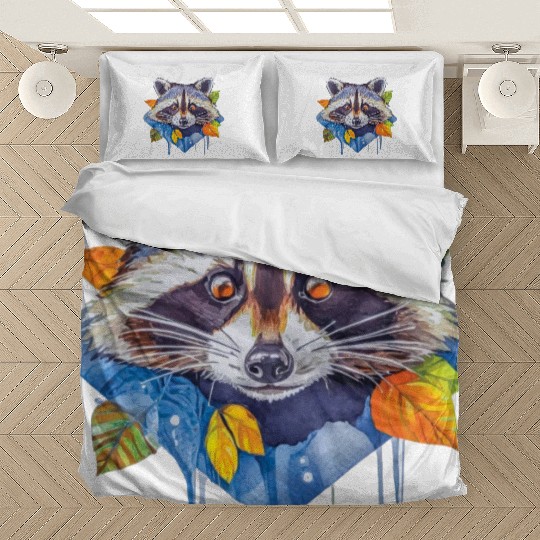Autumn Raccoon: A Watercolor Wilderness Bedding Sets