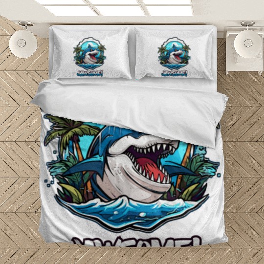 Awesome Jawsome Shark Island Bedding Sets