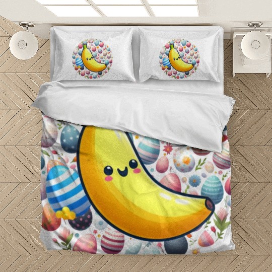 Banana Among Colorful Easter Eggs Bedding Sets