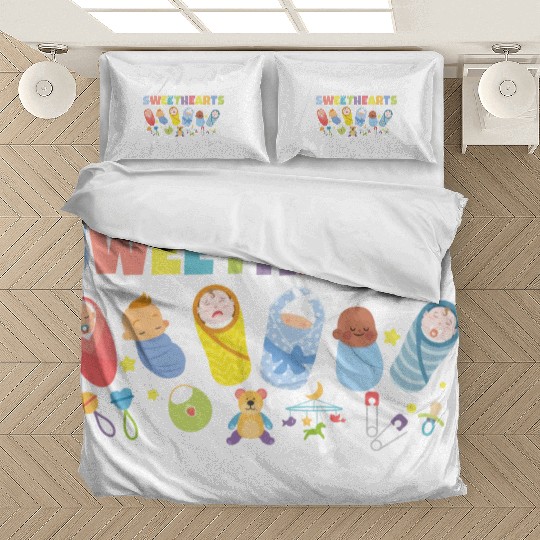 Caring For Cutest Sweethearts Postpartum Nurse Bedding Sets