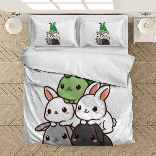 Bunnies Aromantic Flag Pride Month Cute Bunny Bedding Sets