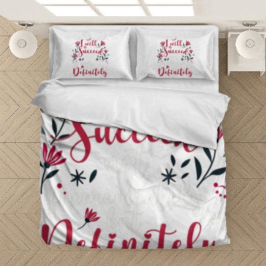 Success Affirmation Floral Motivational Mindset Po Bedding Sets