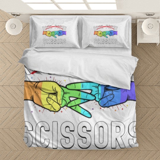 Lesbian Pride Rock Paper Scissors Funny LGBTQ Bedding Sets