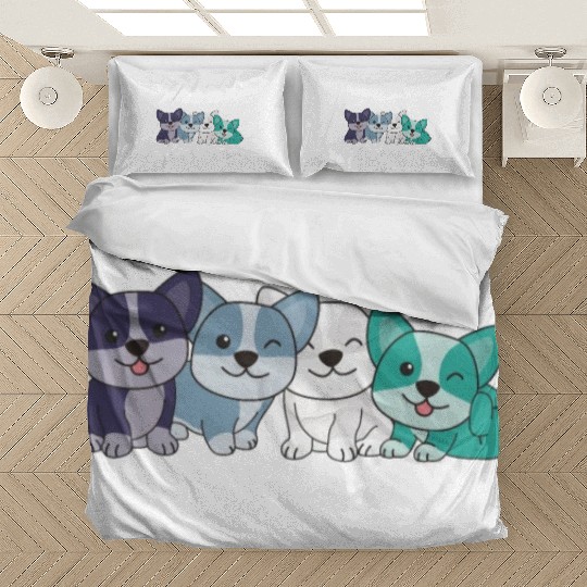 Oriented Aroace Flag Pride Lgbtq Cute Corgi Dogs Bedding Sets