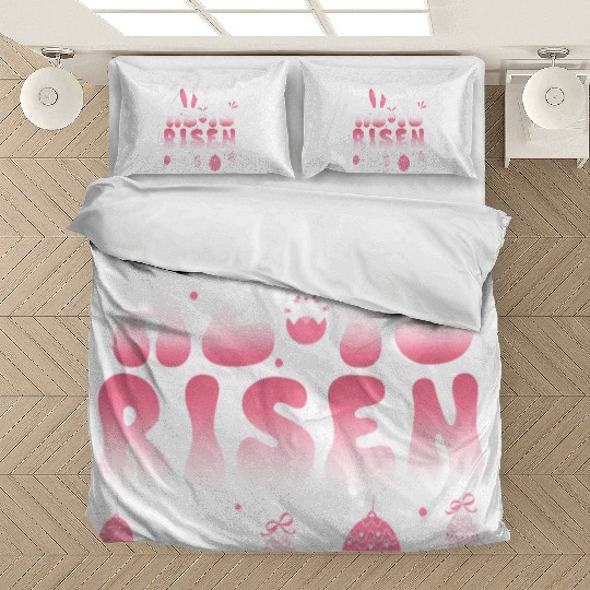 He Is Risen Easter Celebration Theme Bunny Eggs Bedding Sets