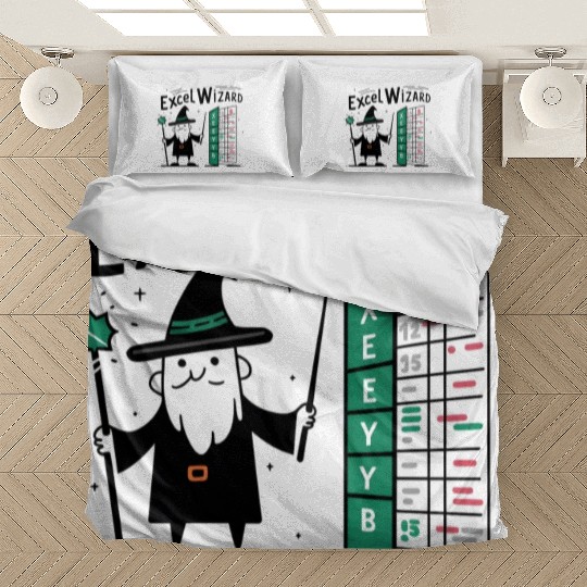 excel wizard funny accountant bookkeepers gift Bedding Sets