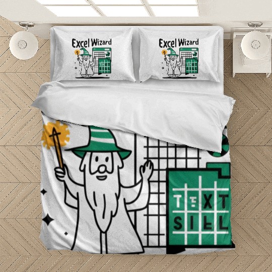excel wizard funny accountant and bookkeeper gift Bedding Sets