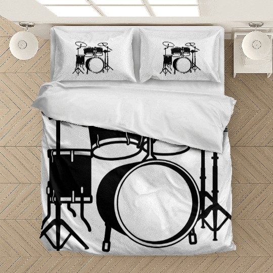 Drum kit logo for drummer Bedding Sets