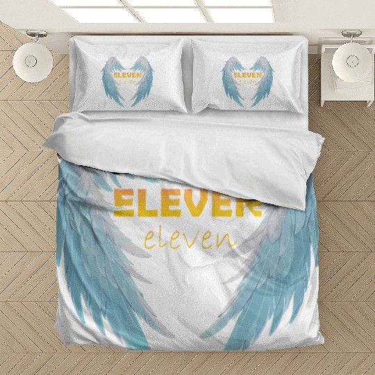 11 11 angel number with positive quote Bedding Sets