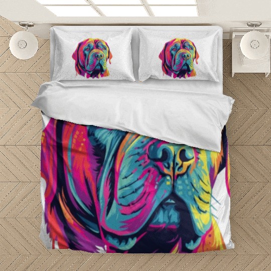 Watercolor Colorful Neapolitan Mastiff Bedding Sets