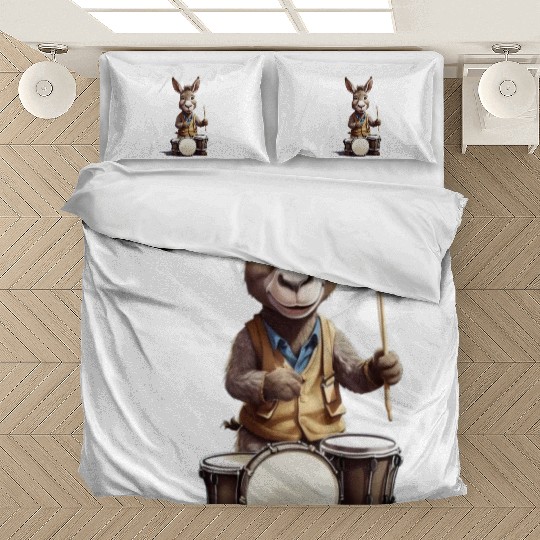 Donkey playing drums Bedding Sets