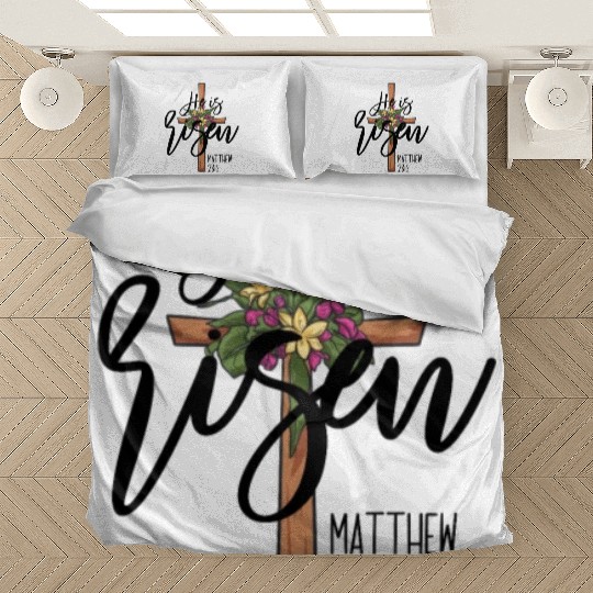 He Is Risen Matthew 28:6 Christian Jesus Is Risen Bedding Sets