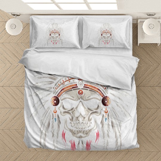 Indigenous Native American Skull Skull Head Bedding Sets
