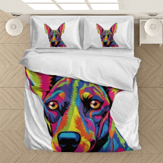 Watercolor Colorful Xoloitzcuintli Bedding Sets