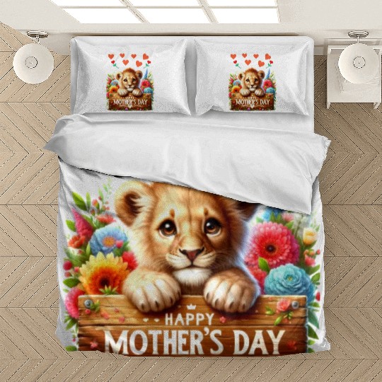 Happy Mothers Day Baby Lion Bedding Sets