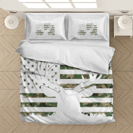 American Flag Camouflage Outdoor Antlers Deer Bedding Sets