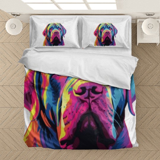 Watercolor Colorful Neapolitan Mastiff Bedding Sets