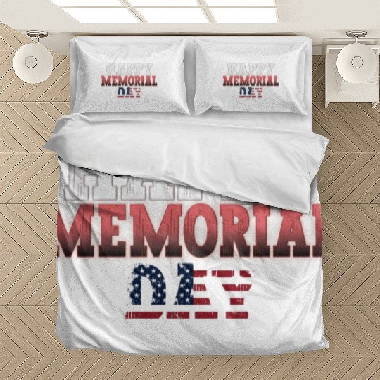 Patriotic Memorial Day Flag Design Bedding Sets