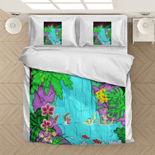 Northern Lights Waterfall Serenity with Swimmers Bedding Sets