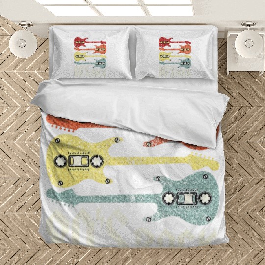 80s Rock Band Guitar Cassette Tape 1980s Bedding Sets