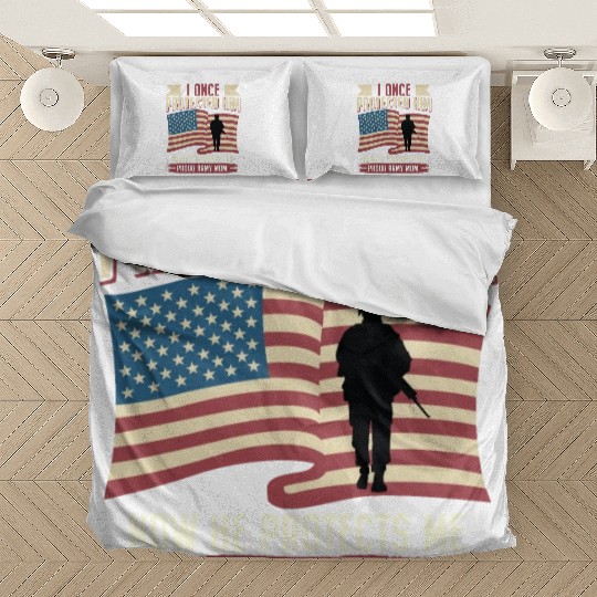 Proud Army Mom: He Protects Me Bedding Sets