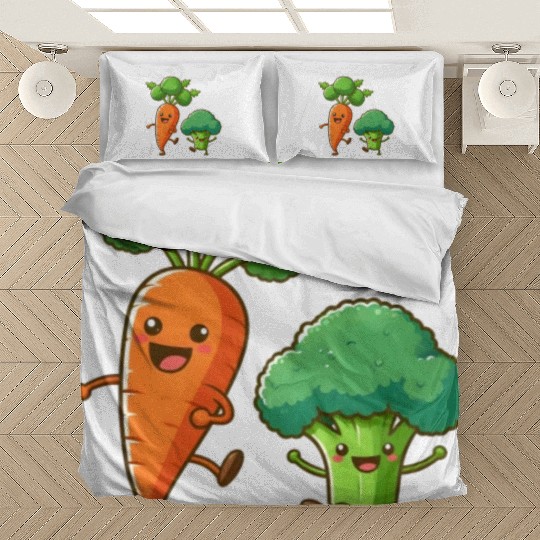 Carrot Dancing with Broccoli Bedding Sets