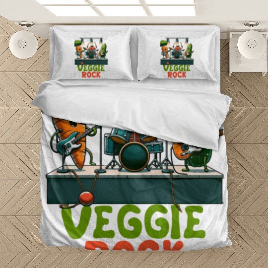 Veggie Rocks Concert Band Performance Bedding Sets