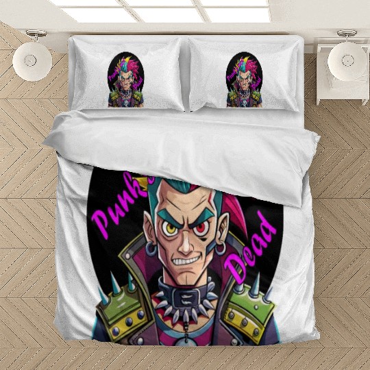 Rebel's Gaze: A Tribute to Punk's Resilience Bedding Sets