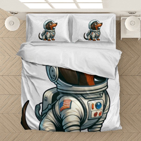 Dachshund Astronaut in Space Adventure Bedding Sets