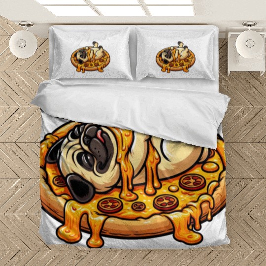 Pug & Pizza: A Cheese Celebration for Lovers Bedding Sets