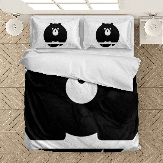 Cute panda in black Bedding Sets