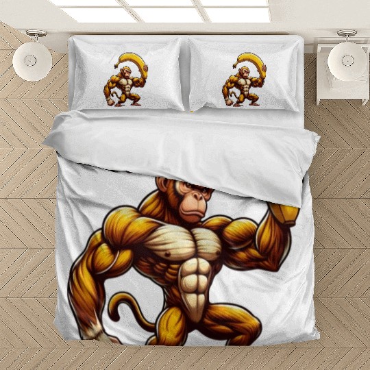 Musclemonkey with giant banana Bedding Sets