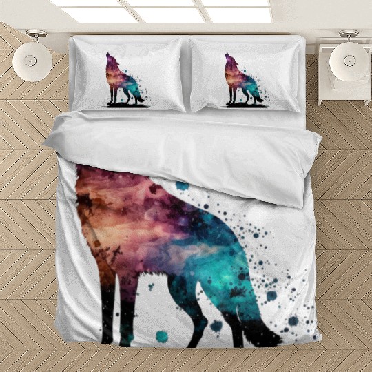 Wolf Print, Cosmic Wolves, Animal Print, Cosmos Bedding Sets