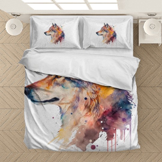 Wolf Print, Cosmic Wolves, Animal Print, Cosmos Bedding Sets