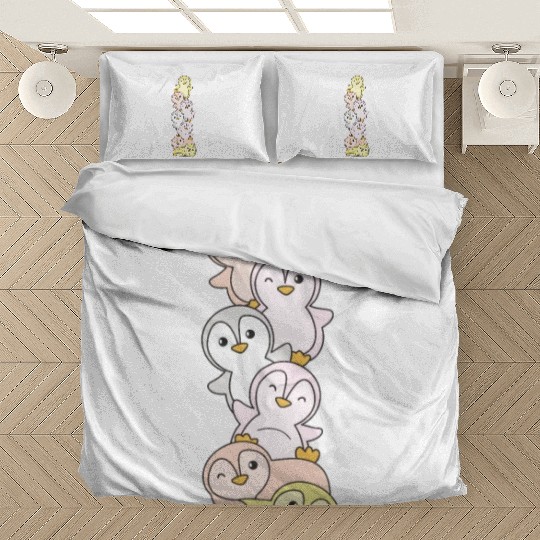 Pangender Flag Pride Lgbtq Cute Penguin Stack Bedding Sets