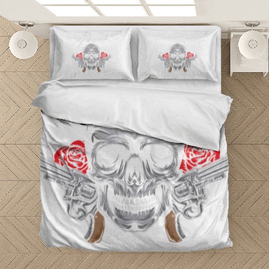 Skeleton Roses Guitar Skull Roses Guns Bedding Sets