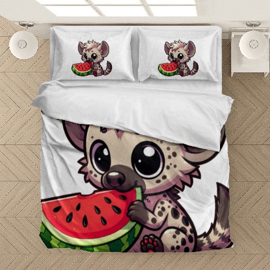 Hyena with Watermelon Summer Fruit Bedding Sets