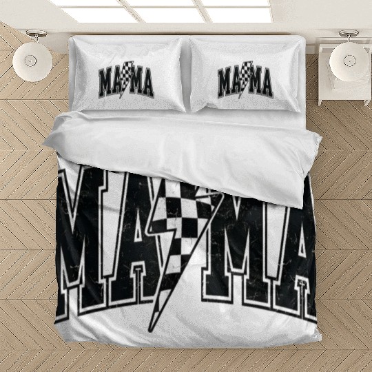 Checkered Mama Lightning Bolt Mothers Day Mother Bedding Sets