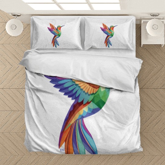 Geometric Hummingbird Bedding Sets