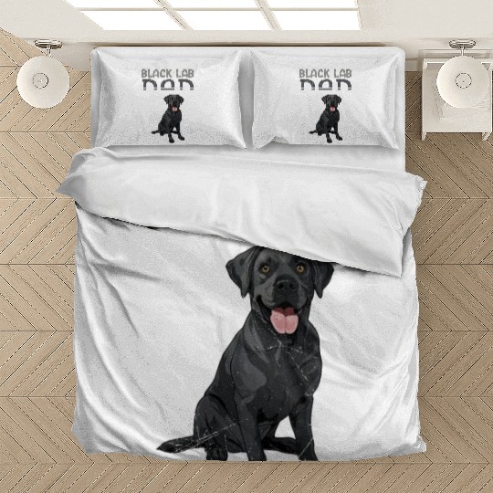 Black Labrador BLACK LAB DAD Labrador Owner Bedding Sets