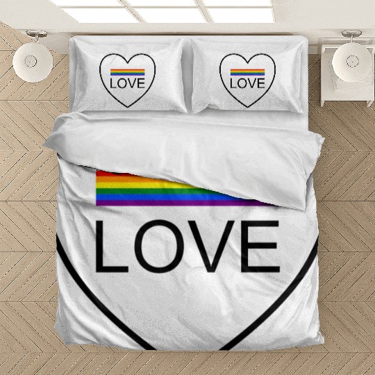 Wording design "LOVE". Design for pride month 2024 Bedding Sets