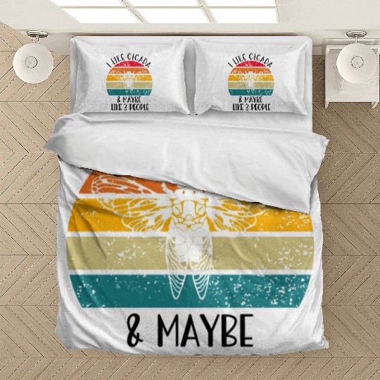 I Like Cicada & Maybe Like 3 People, Retro Sunset Bedding Sets