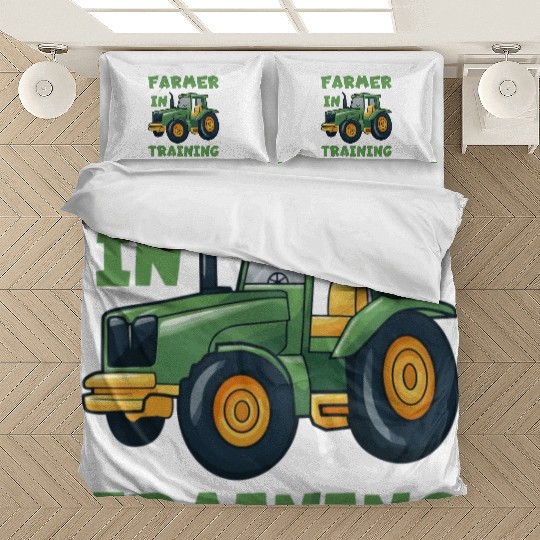 Funny Tractor Boy Farmer In Training Bedding Sets