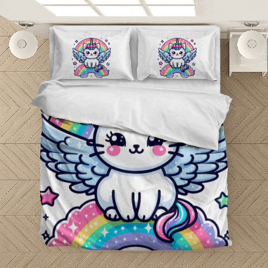 Angelic Kitten Above the Clouds Bedding Sets