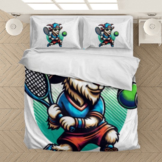 Goat Tennis Player Court Match Design Bedding Sets